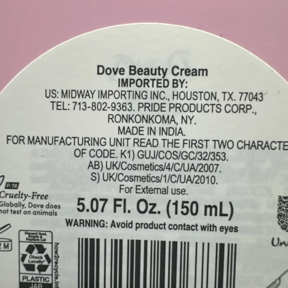 Beauty Cream - Pink by Dove for Women - 2.53 oz Cream New Sealed